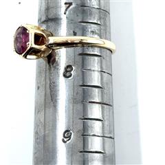 Synthetic Pink Tourmaline Lady's Stone Ring 14K Yellow Gold 3.1g Size:7.5